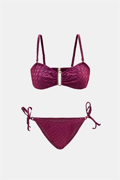 Olympos Mor Straplez Yandan Bağlamalı Bikini Takım