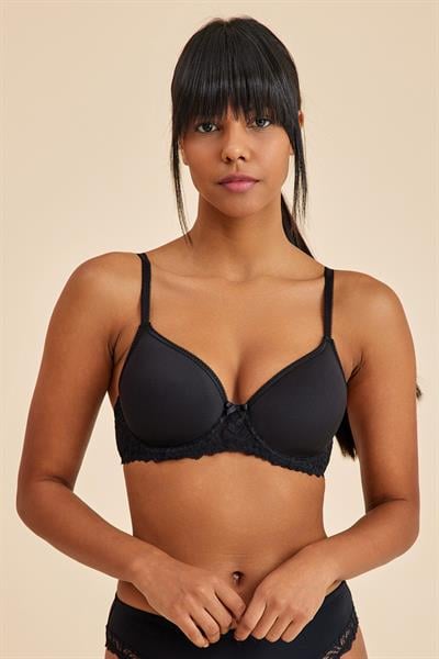 Victoria Siyah Toparlayıcı Balenli Dolgusuz Sütyen- Gün Boyu Konfor