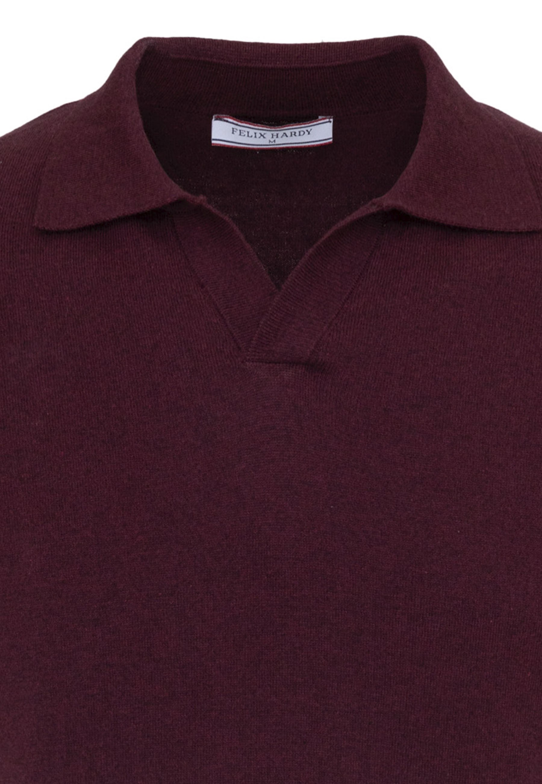 Erkek 2li V Yaka Triko Polo Tişört-Bej-Bordo