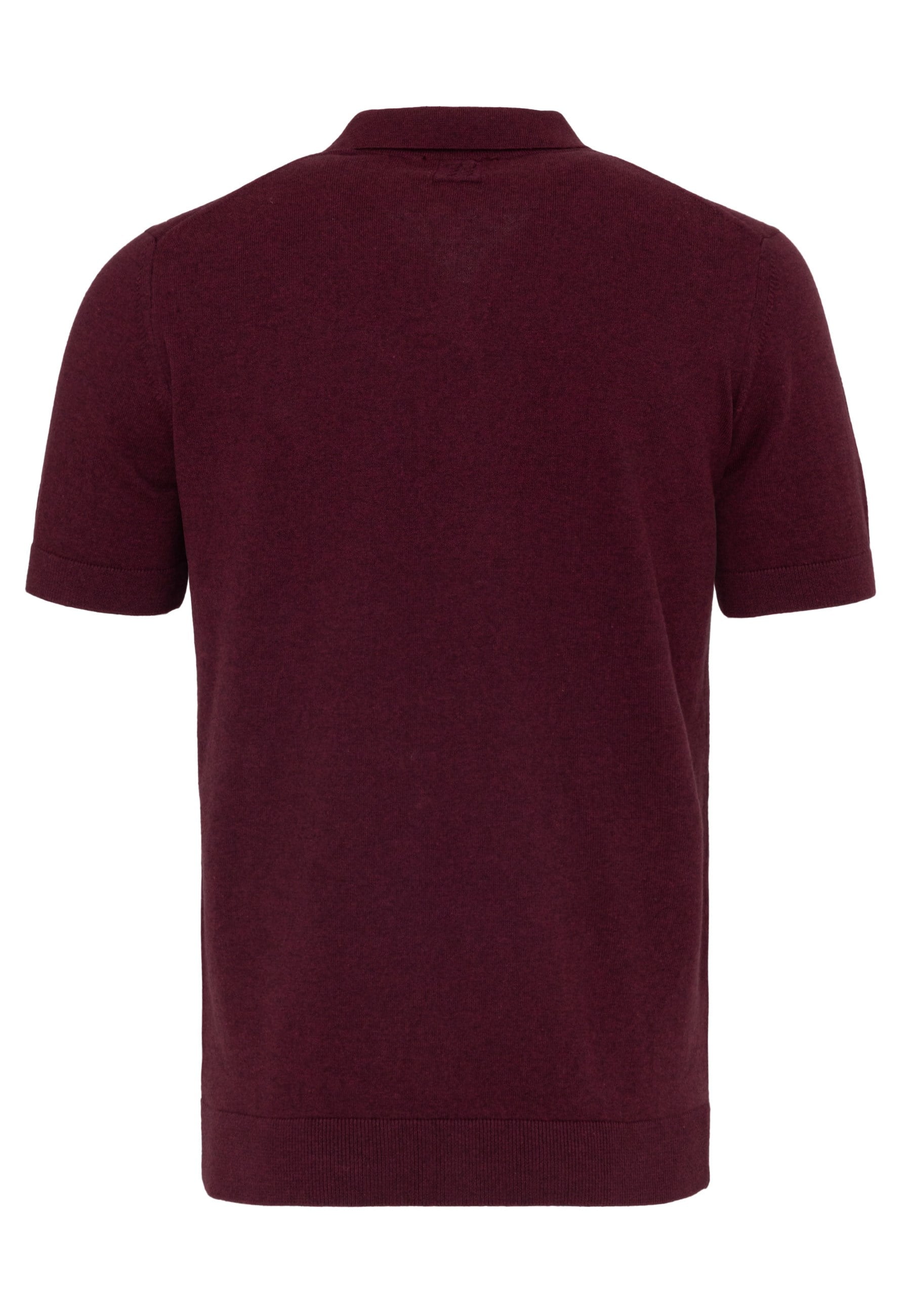 Erkek 2li V Yaka Triko Polo Tişört-Siyah-Bordo