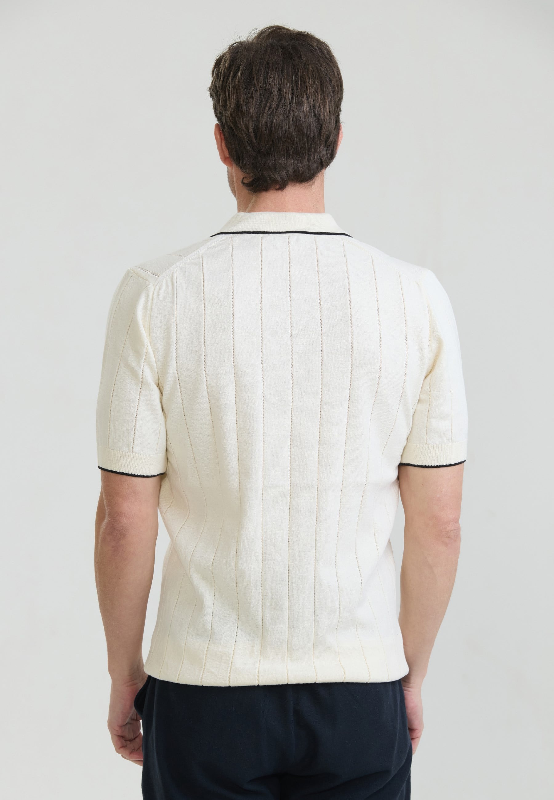 Erkek Basic Düğmesiz Triko Polo T-Shirt