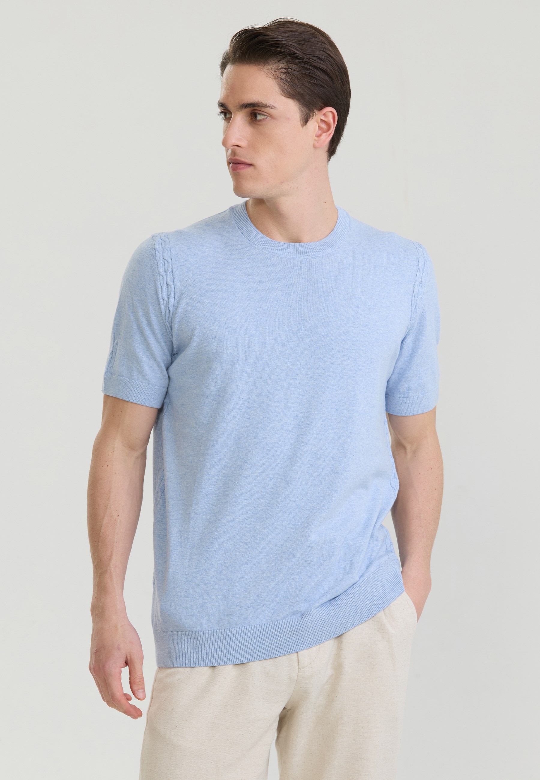 Erkek Basic Triko T-Shirt