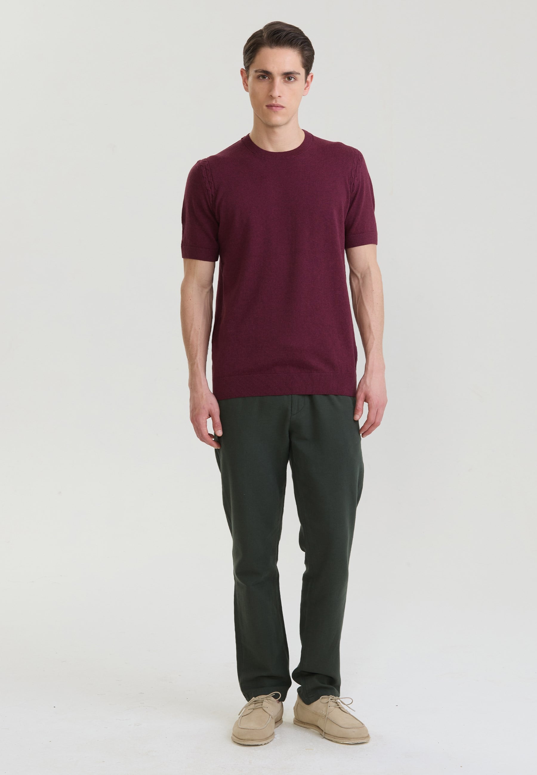 Erkek Basic Triko T-Shirt