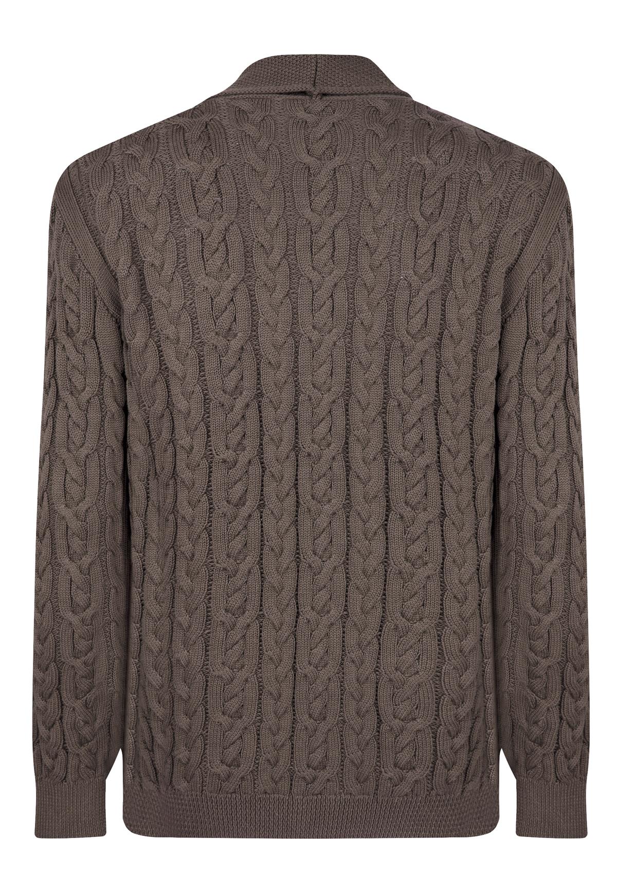Erkek Düğmeli Hırka - Kahverengi
