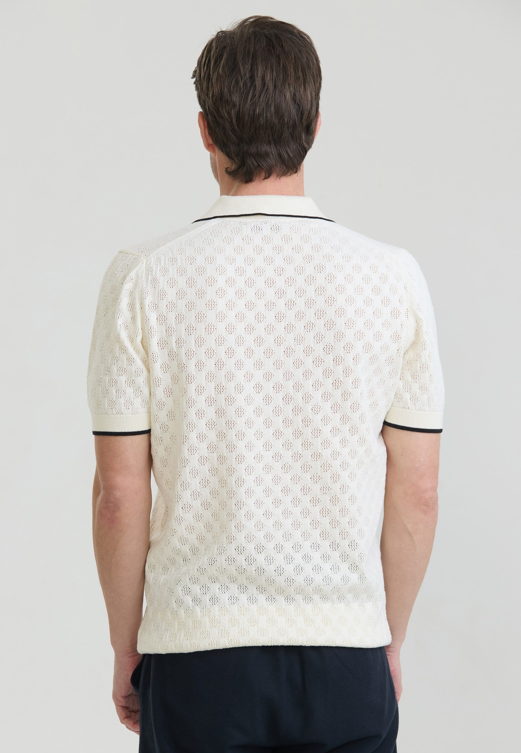 Erkek Nefes Alabilir Delikli Triko Polo T-Shirt