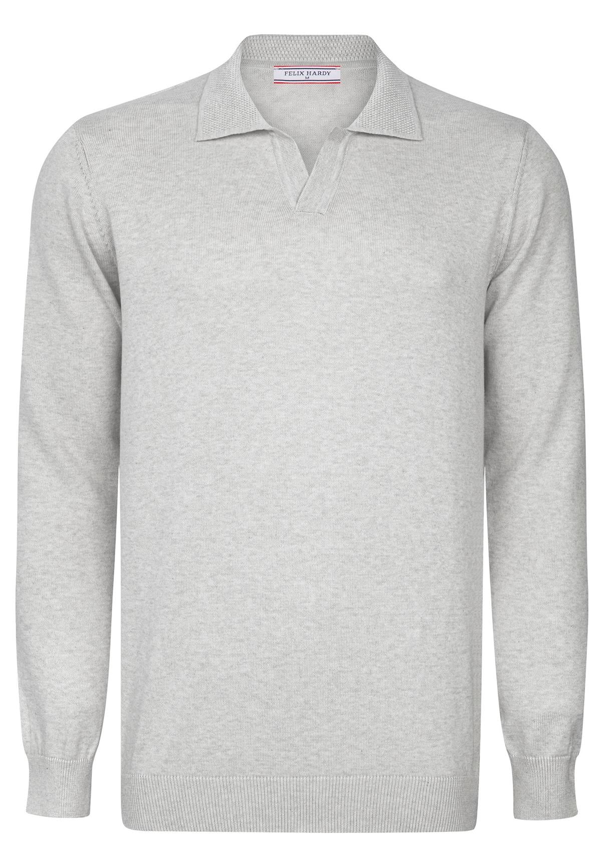 Erkek Polo Yaka Basic Kazak - Gri