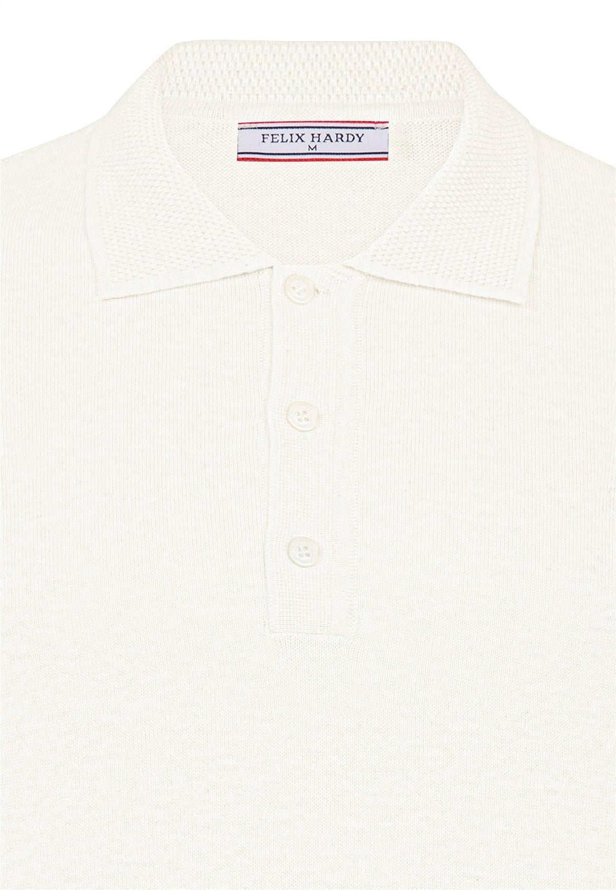 Erkek Polo Yaka Basic Kazak - Ekru