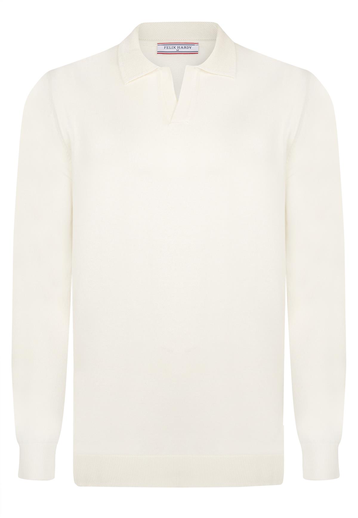 Erkek Polo Yaka Basic Kazak - Ekru
