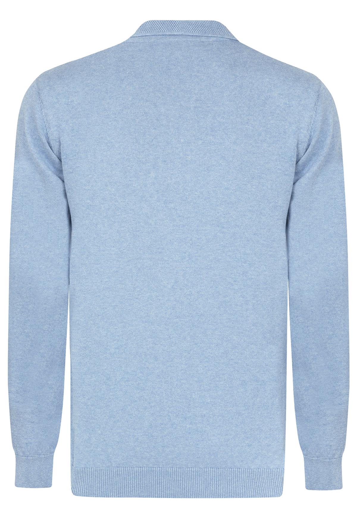 Erkek Polo Yaka Basic Kazak - Mavi