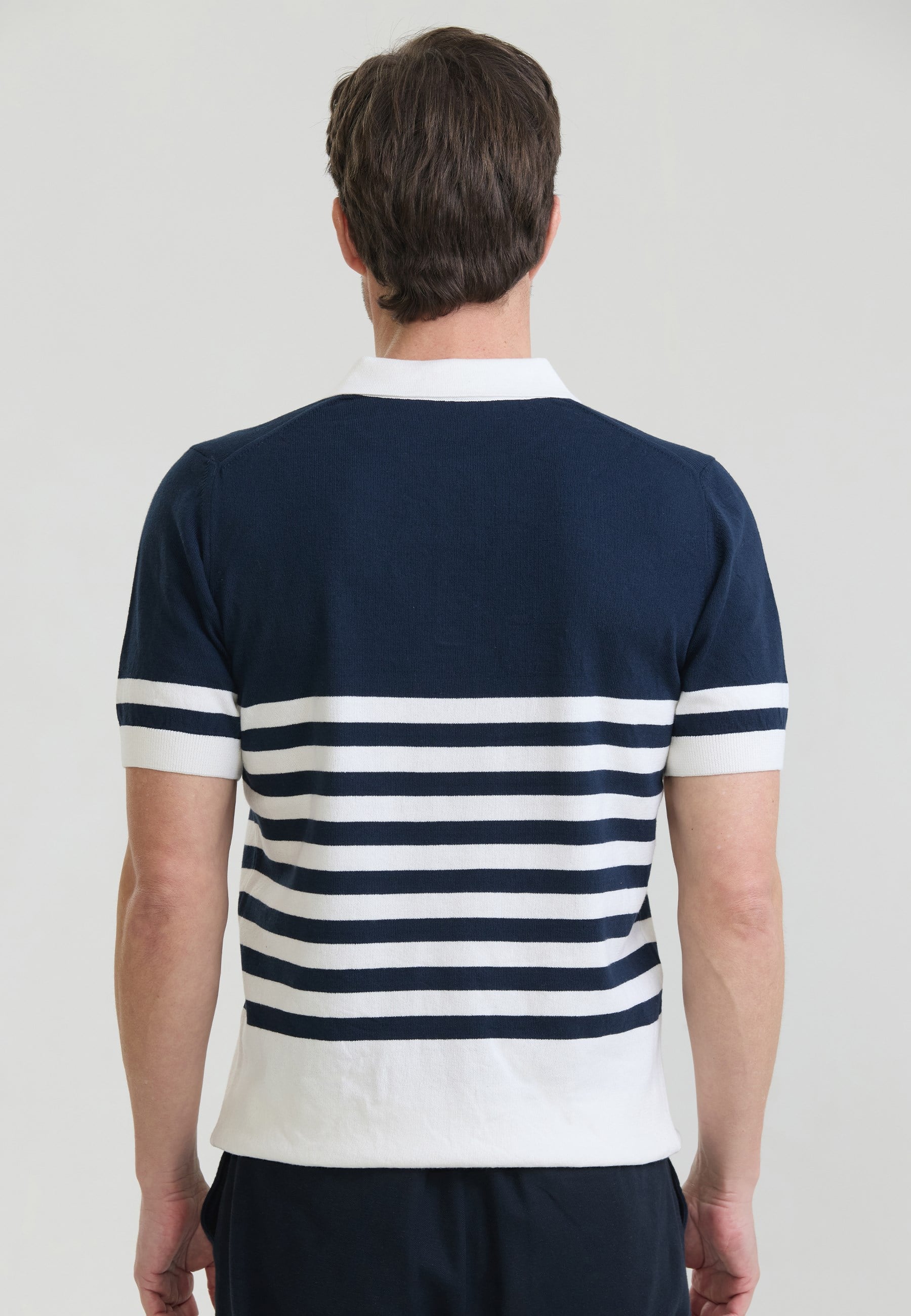 Erkek Yan Çizgili Triko Polo T-Shirt