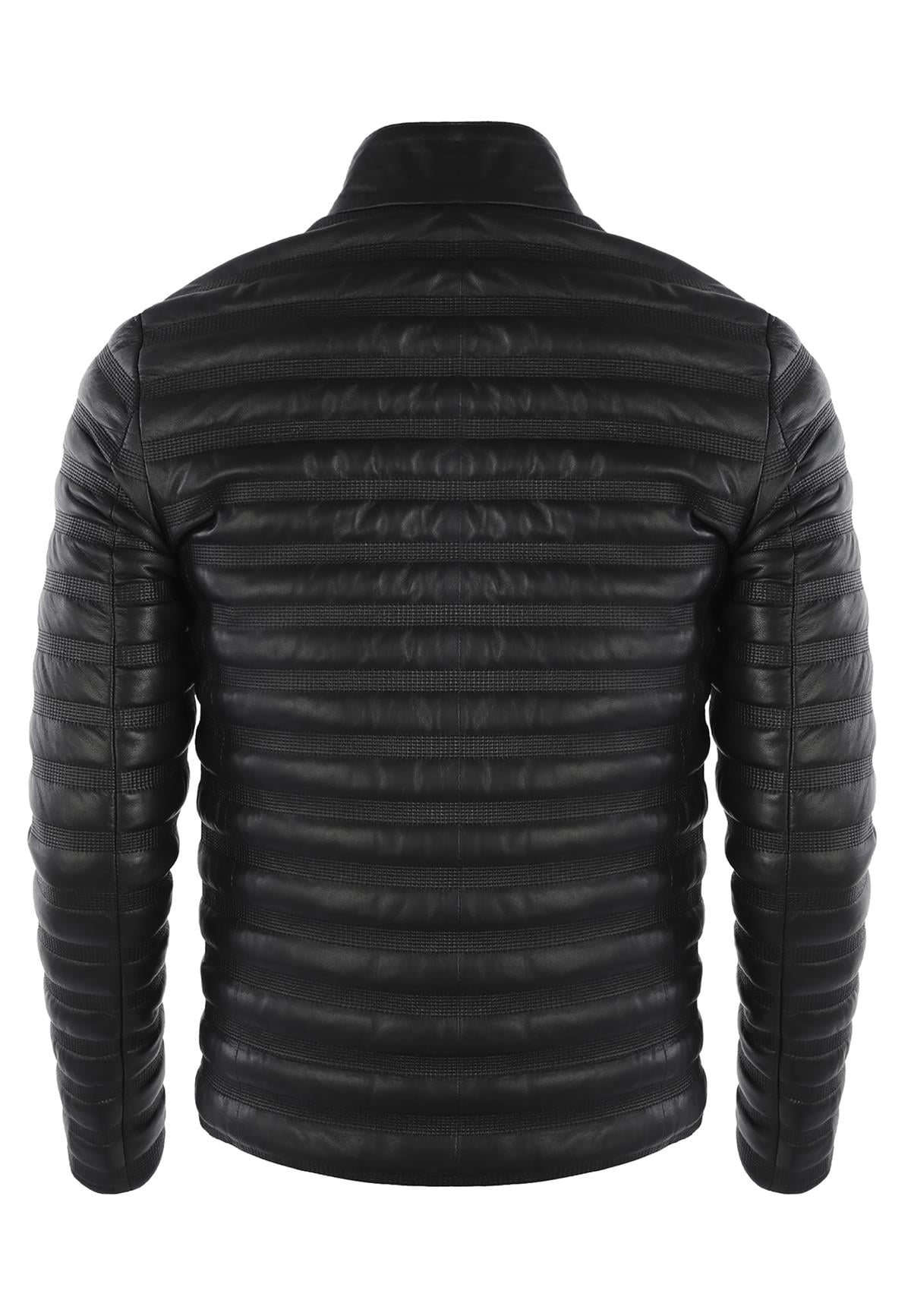 Felix Hardy Siyah Taffeta & Deri Görünümlü Hibrit Mont