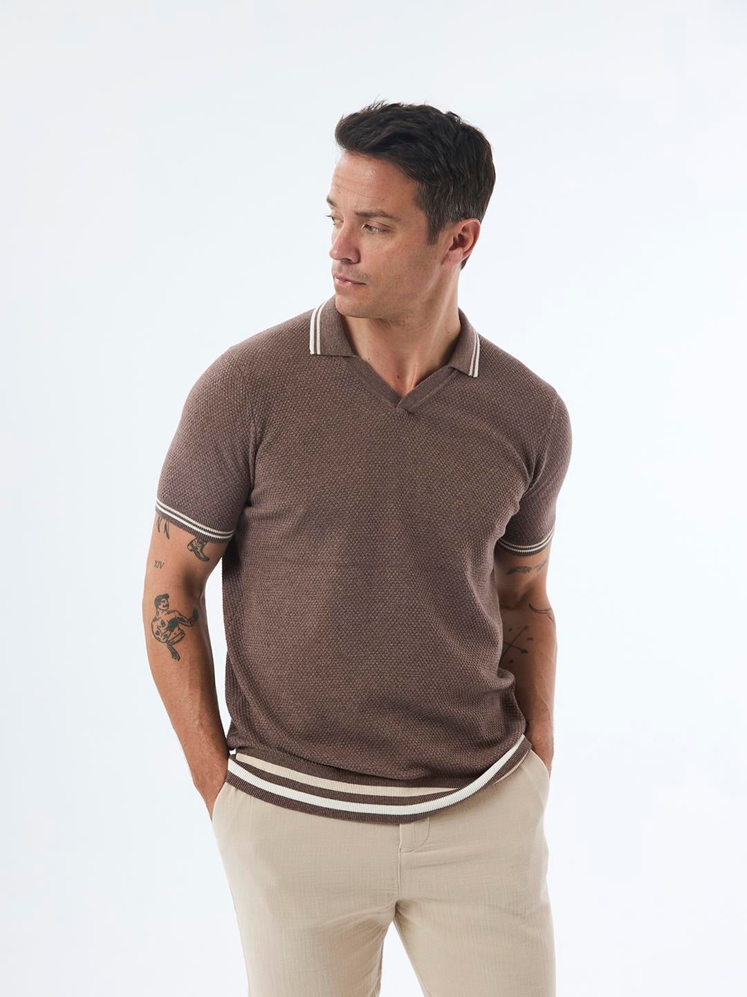 Felix Hardy Erkek Kısa Kollu Polo T-Shirt - Kahverengi
