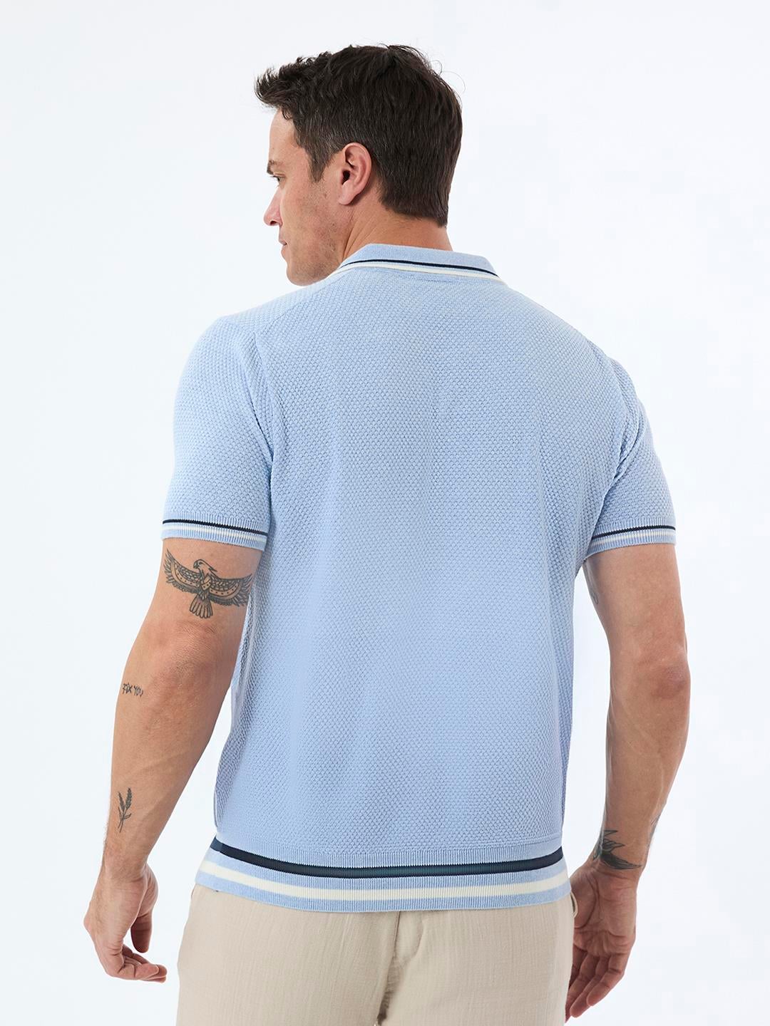 Felix Hardy Erkek Kısa Kollu Polo T-Shirt - Mavi