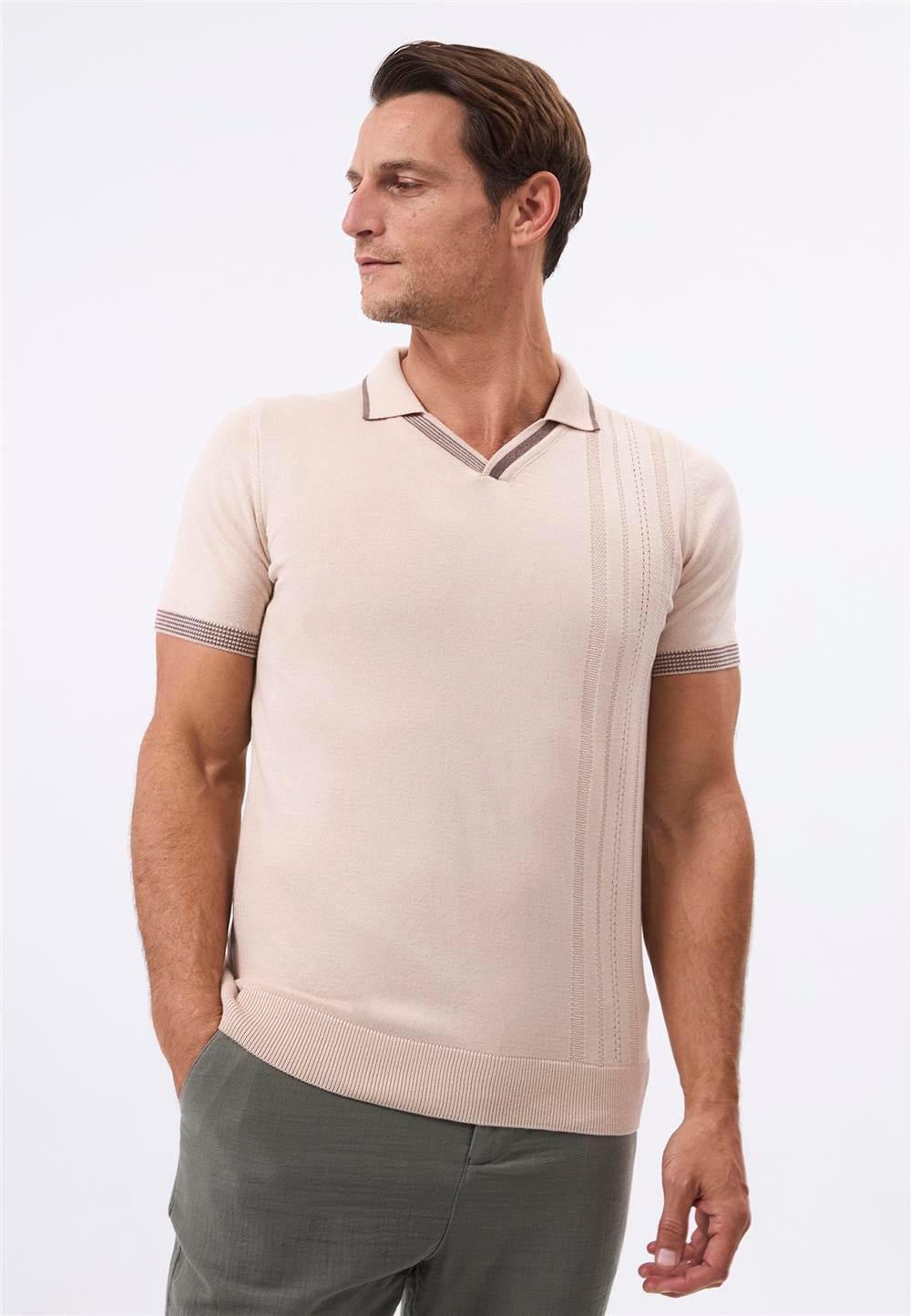Felix Hardy Erkek Kısa Kollu Polo T-Shirt - Bej