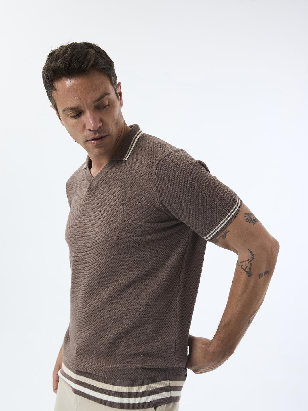 Felix Hardy Erkek Kısa Kollu Polo T-Shirt - Kahverengi