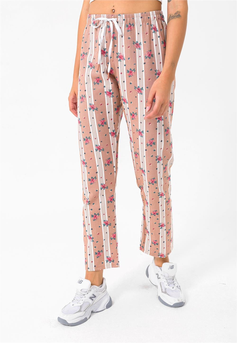 Felix Hardy Kadın İnce Yazlık Pijama - Açık Kahve-Ekru - Açık Kahve-Ekru