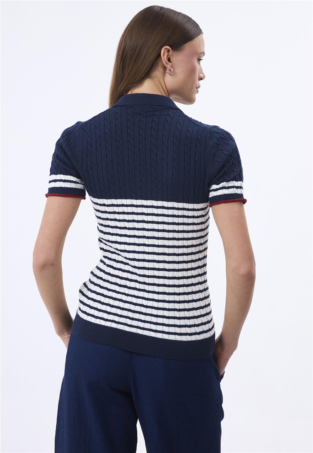 Felix Hardy Kadın Kısa Kollu Polo T-Shirt - Lacivert