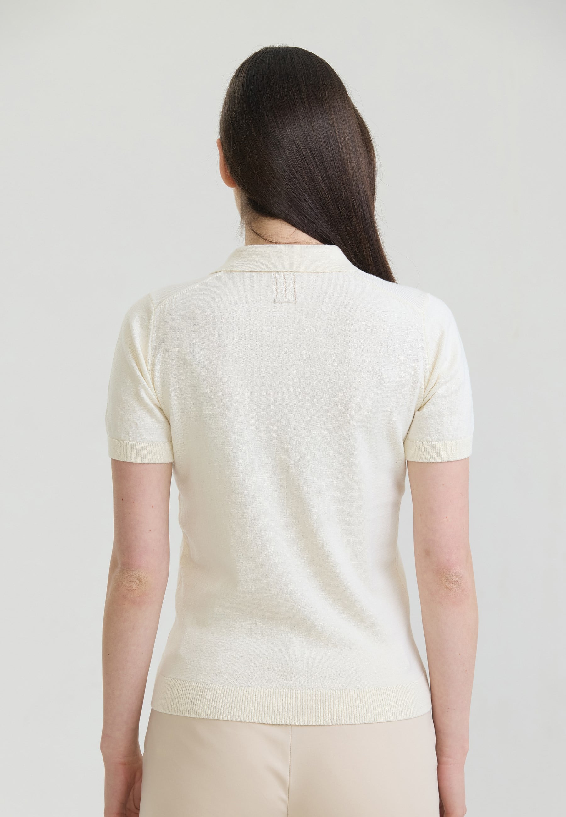 Kadın Basic Düğmeli Triko Polo T-Shirt