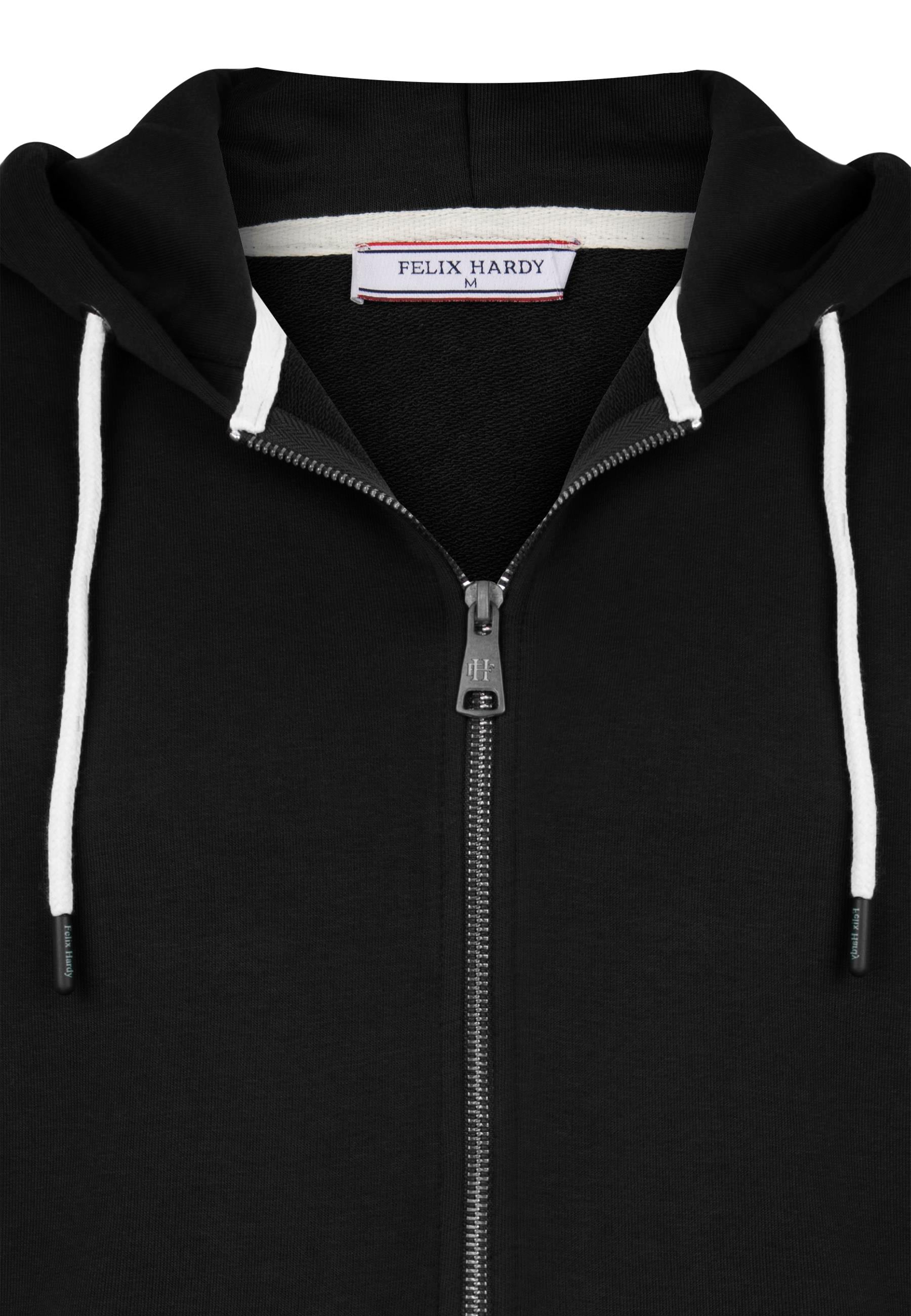 Tam Fermuarlı Kapüşonlu Sweatshirt - Siyah