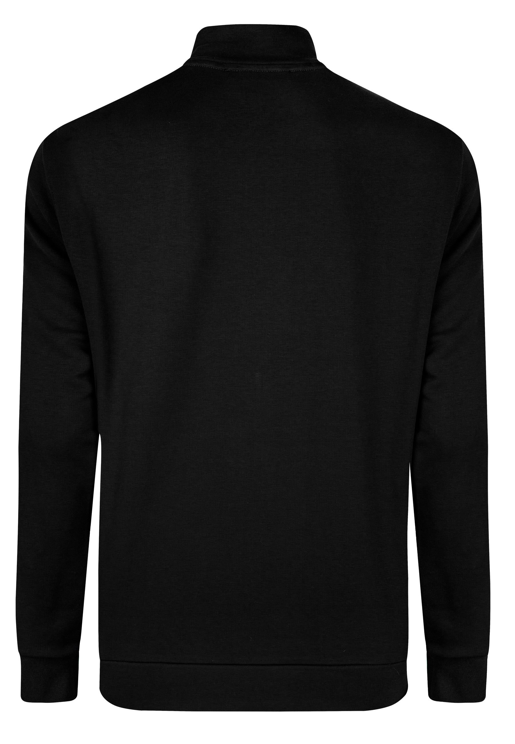 Yüksek Yaka Tam Fermuarlı Sweatshirt - Siyah