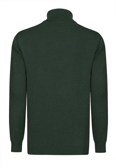 2li Balıkçı Yaka Kazak - Bej-Yeşil