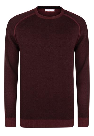 Bisiklet Yaka Basic Kazak - Bordo
