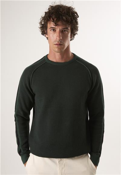 Bisiklet Yaka Basic Kazak - Yeşil