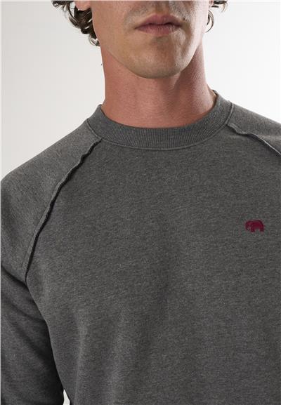 Bisiklet Yaka Basic Sweatshirt - Antrasit