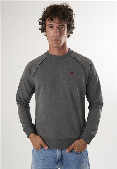 Bisiklet Yaka Basic Sweatshirt - Antrasit