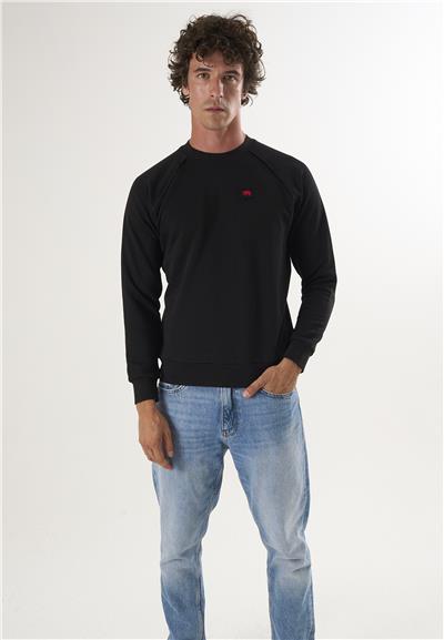 Bisiklet Yaka Basic Sweatshirt - Siyah
