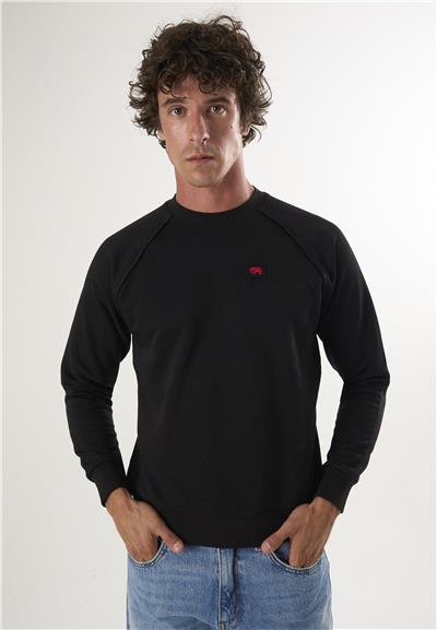 Bisiklet Yaka Basic Sweatshirt - Siyah