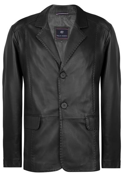 Felix Hardy Siyah Hakiki Kuzu Derisi Klasik Blazer Ceket