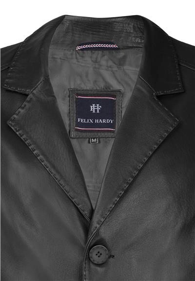 Felix Hardy Siyah Hakiki Kuzu Derisi Klasik Blazer Ceket