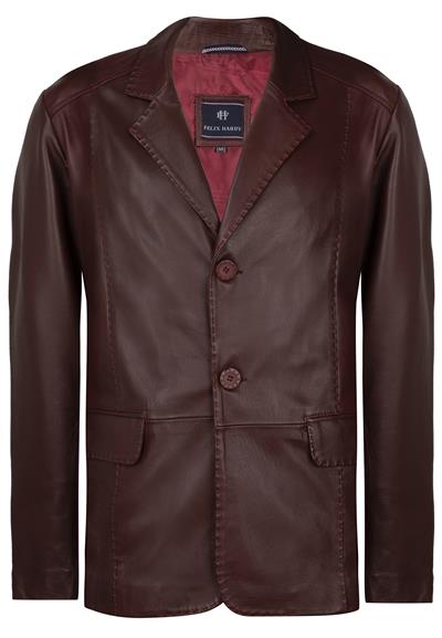 Felix Hardy Bordo Renk Hakiki Kuzu Derisi Tasarım Blazer