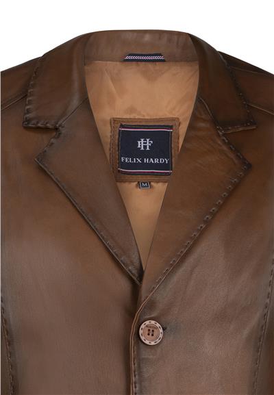 Felix Hardy Kestane Hakiki Kuzu Derisi Erkek Blazer