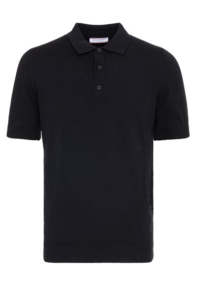 Erkek 2li Polo Yaka Triko Tişört-Siyah-Bordo