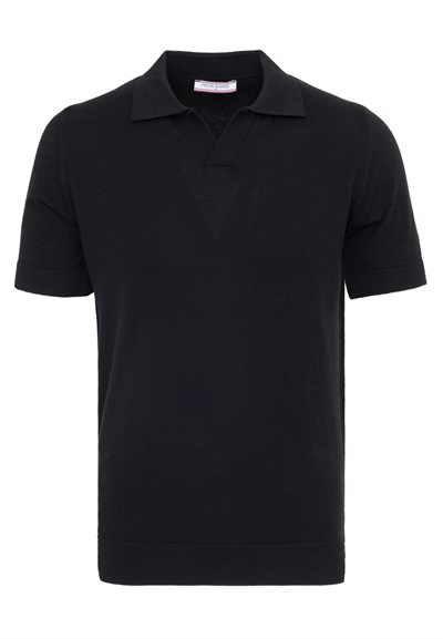 Erkek 2li V Yaka Triko Polo Tişört-Bej-Siyah