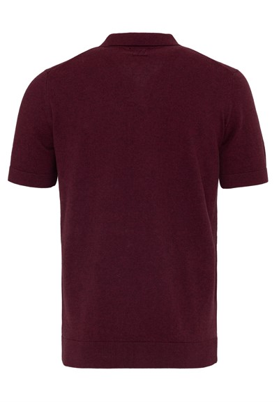 Erkek 2li V Yaka Triko Polo Tişört-Siyah-Bordo