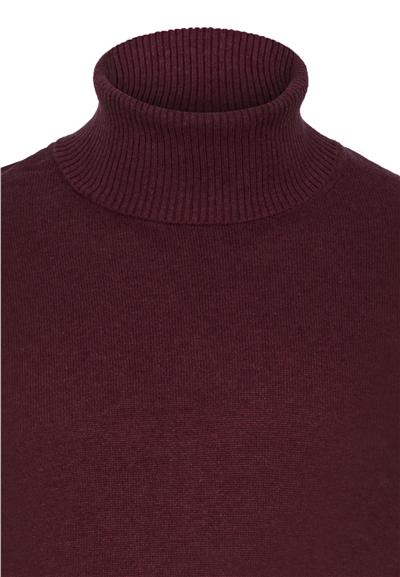 Erkek Balıkçı Yaka Kazak - Bordo