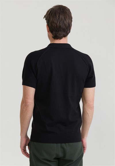 Erkek Basic Bisiklet Yaka Düğme Kapama Detaylı Triko T-Shirt