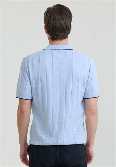Erkek Basic Düğmesiz Triko Polo T-Shirt