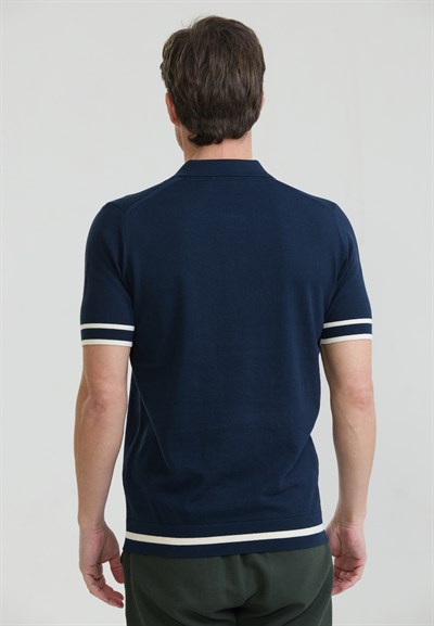 Erkek Fermuar Kapama Detaylı Triko Polo T-Shirt