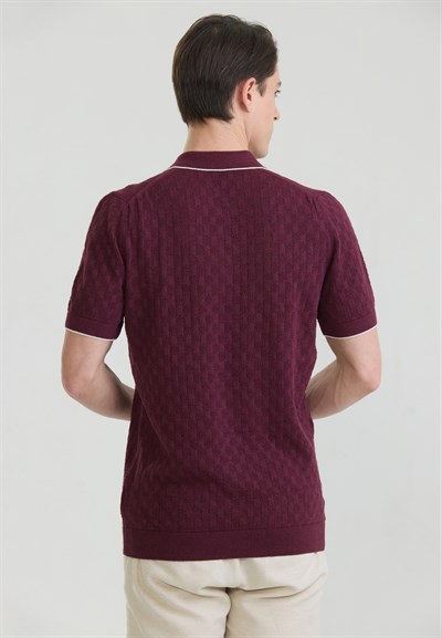 Erkek Nefes Alabilir Delikli Triko Polo T-Shirt