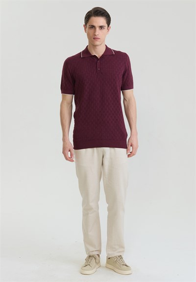 Erkek Nefes Alabilir Delikli Triko Polo T-Shirt