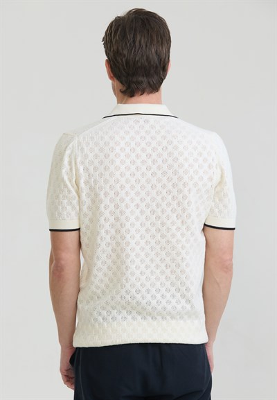 Erkek Nefes Alabilir Delikli Triko Polo T-Shirt