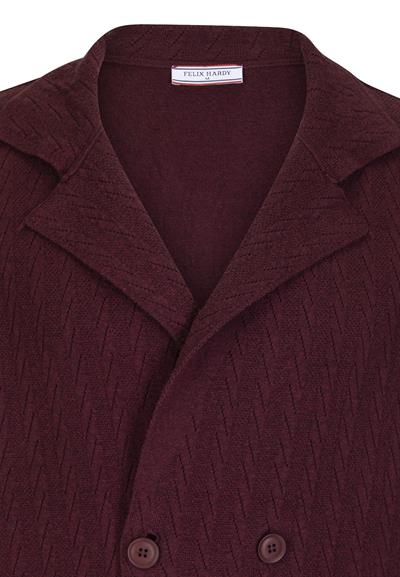 Erkek Örme Kruvaze Ceket - Bordo