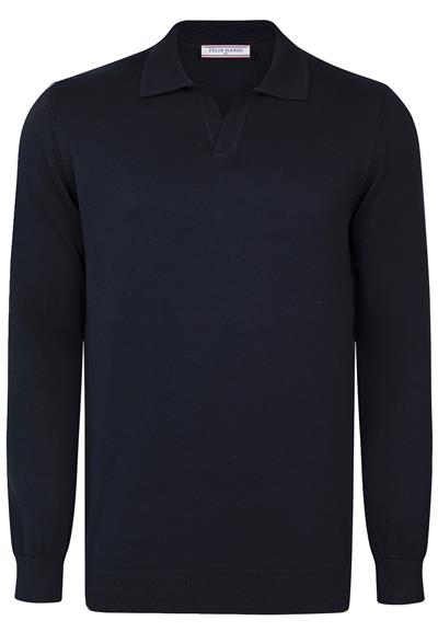 Erkek Polo Yaka Basic Kazak - Lacivert
