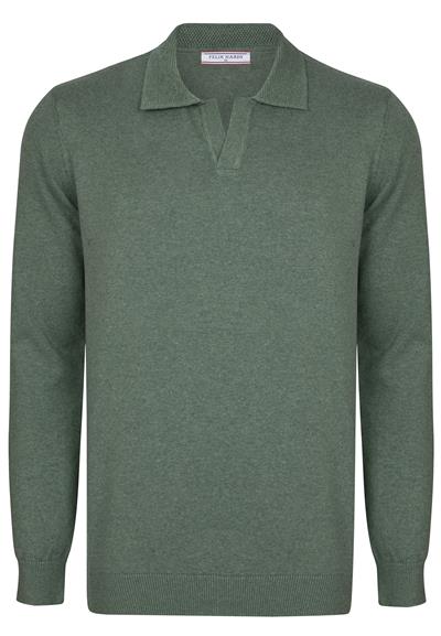 Erkek Polo Yaka Basic Kazak - Yeşil
