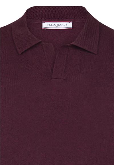 Erkek Polo Yaka Basic Kazak - Bordo