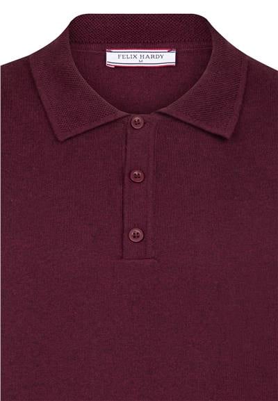 Erkek Polo Yaka Basic Kazak - Bordo